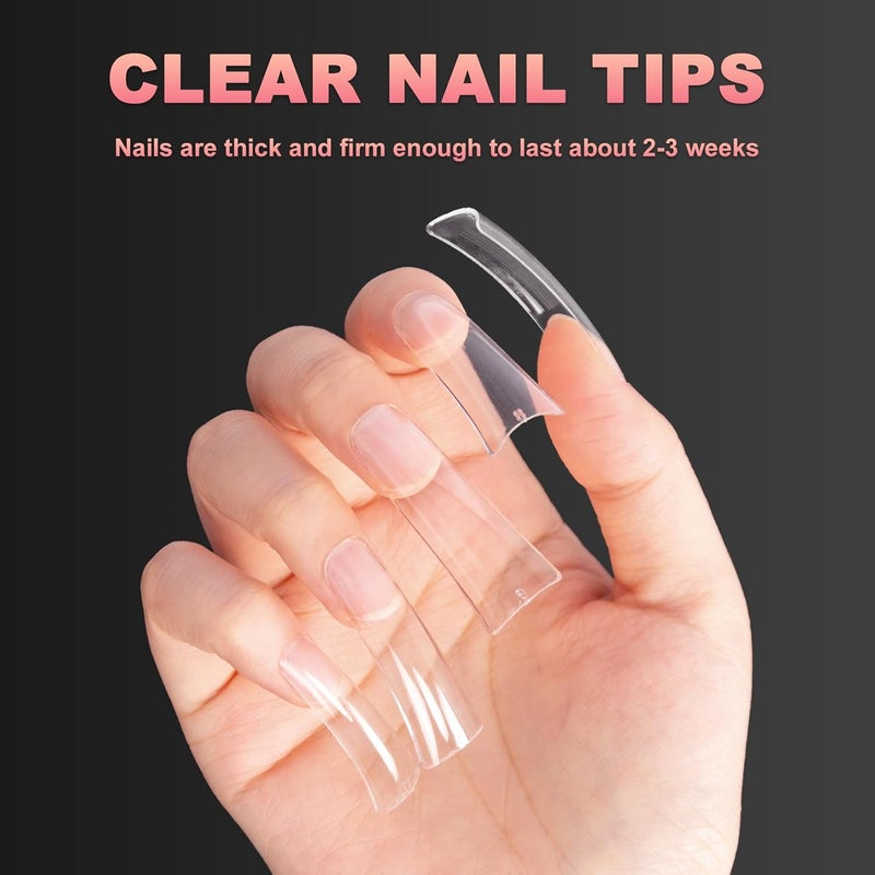ranrose Duck Nail Tips - 120pcs Extra Long Duck Feet Style Full Cover False Nail 12 sizes XXL Clear Press on Nail for Acrylic Nails Professional Y2K Nail Salon - Image 5